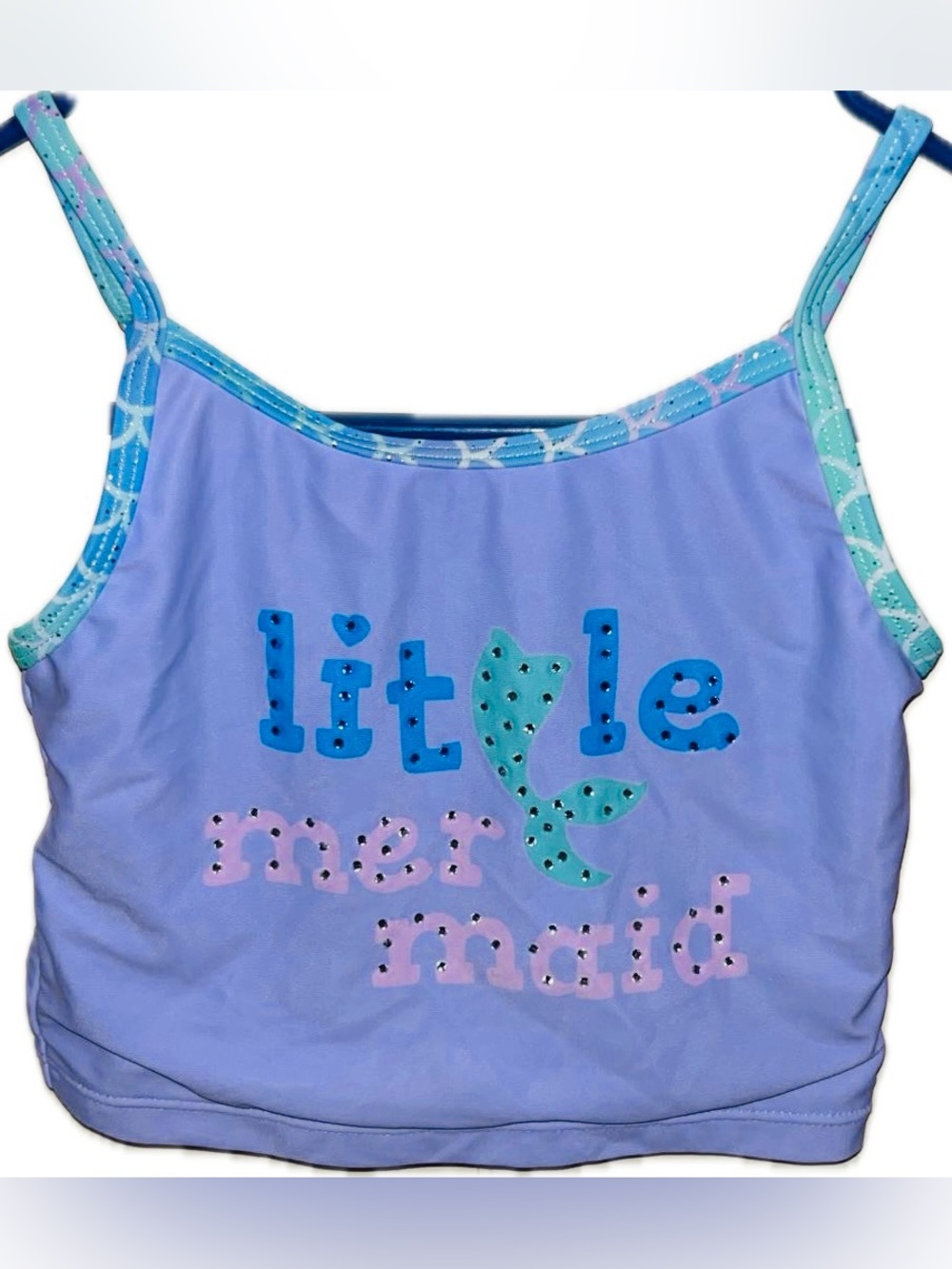 Little Mermaid" tankini swim top with rhinestones bmagical by btween size 4